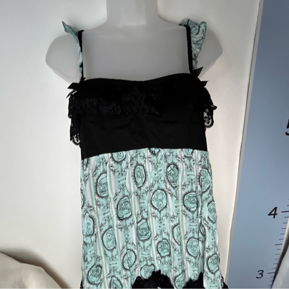 Disney Black and Mint Green Lace-Trim Sleep Dress